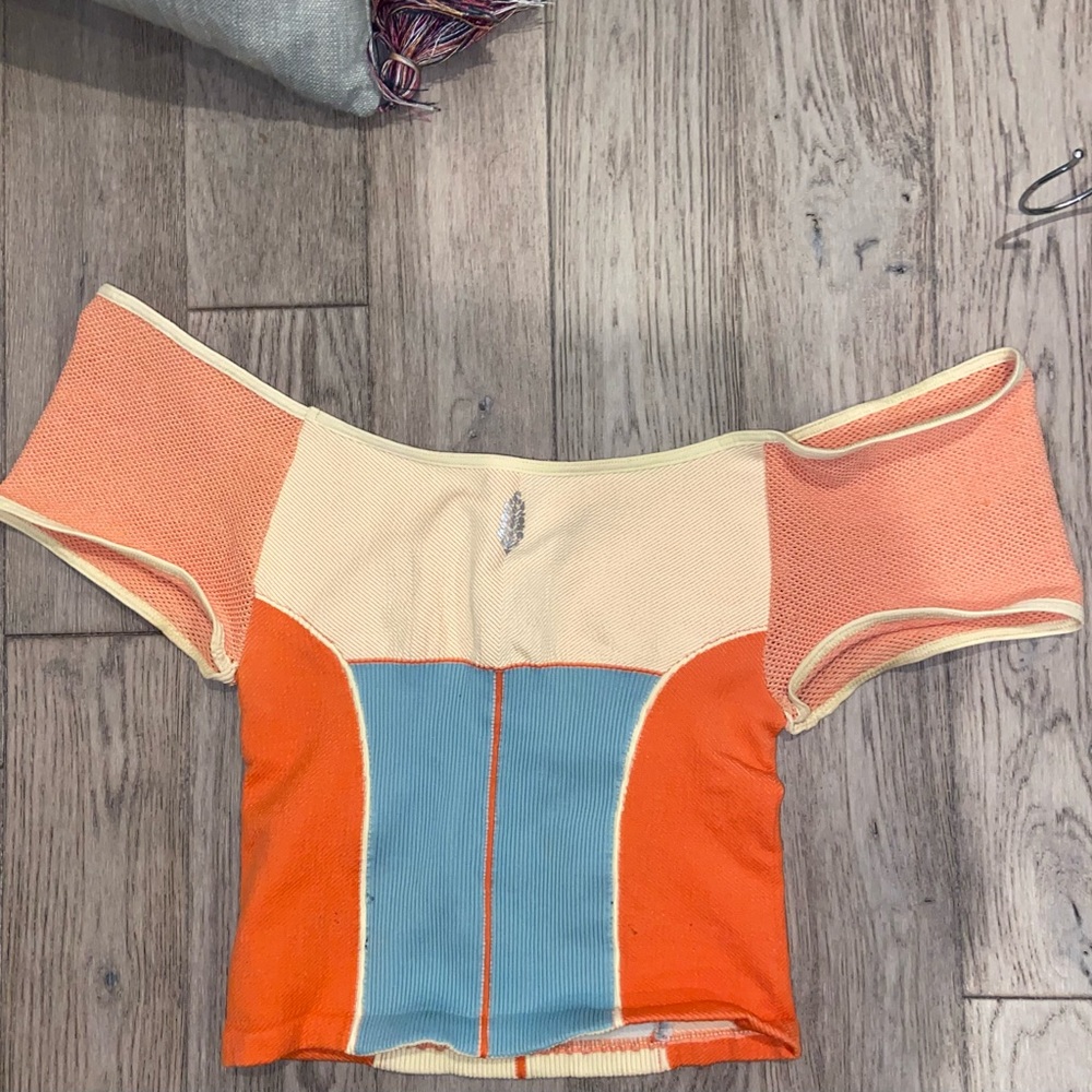 Free people movement fpm point break color block crop top